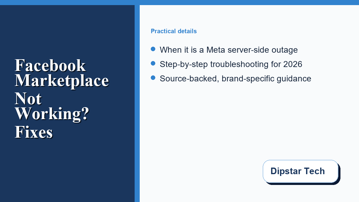 A flow chart illustrating causes for a missing Facebook Marketplace including age restrictions, policy violations, and outdated app versions